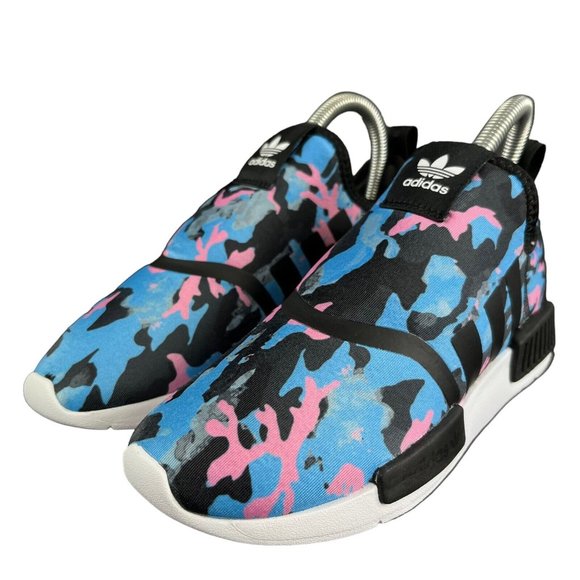 Adidas NMD 360 C Black Blue Pink Camo Slip-On Shoes HP9663 Youth Sizes 12 - 3 - Picture 6 of 9